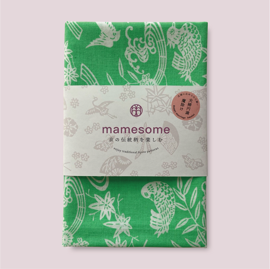 一色染め 手ぬぐい / 流水に小菊 ミントグリーン