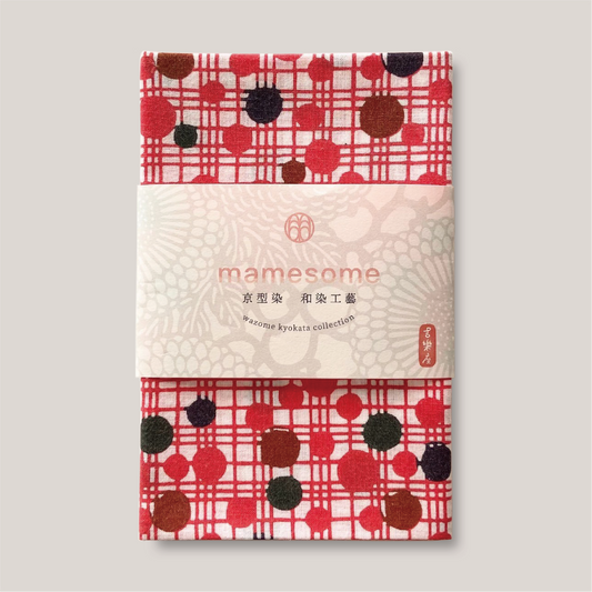 型染め 手ぬぐい / 水玉格子