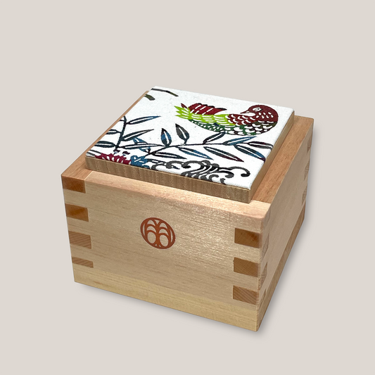 型染め ファブリックブロック / 流水に小菊