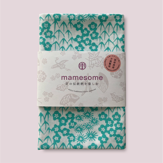 一色染め 手ぬぐい / 松竹梅 ターコイズブルー