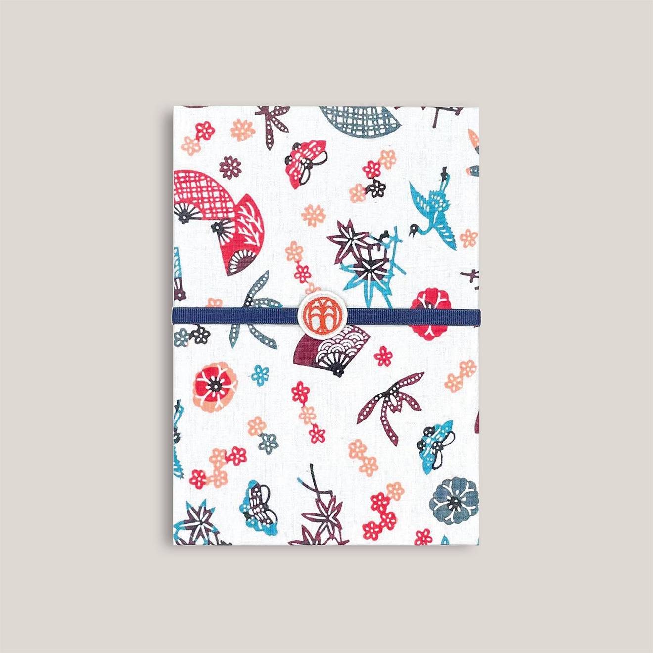 型染め ご朱印帳 / 蝶に扇面草花