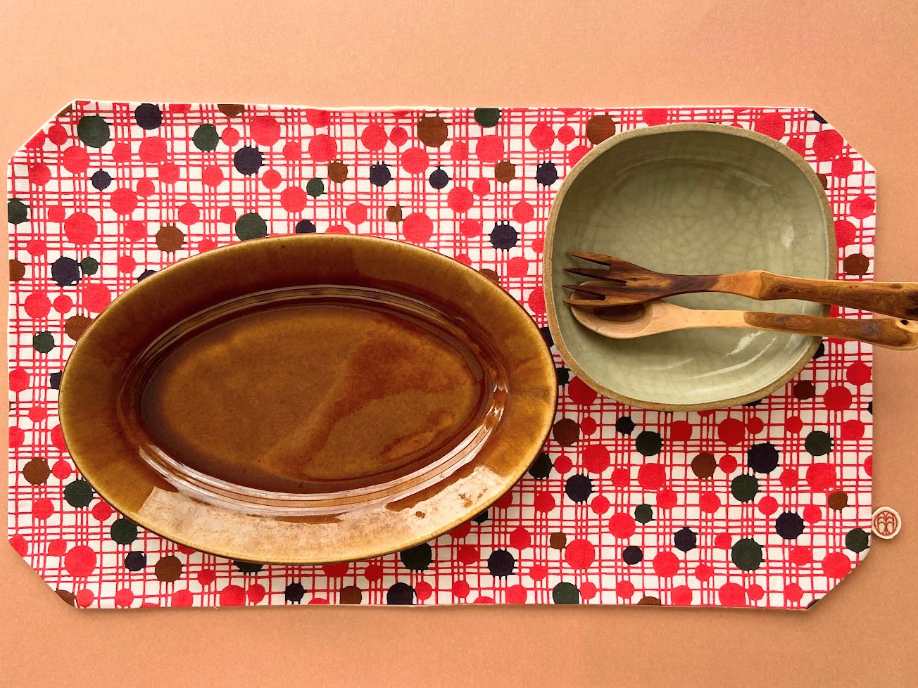 型染め マルチクロス L / 枇杷の葉