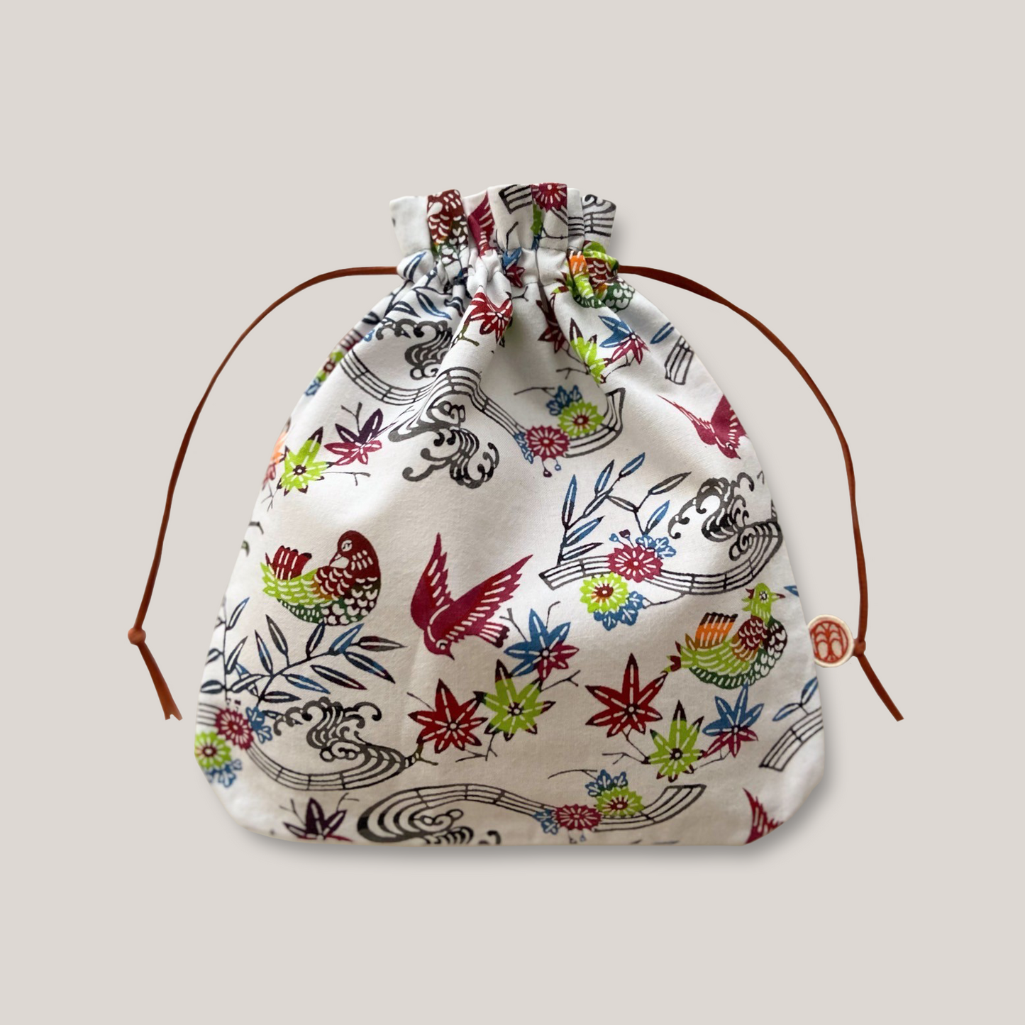 型染め きんちゃく L / 流水に小菊