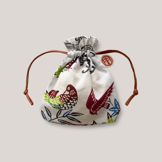 型染め きんちゃく S / 流水に小菊