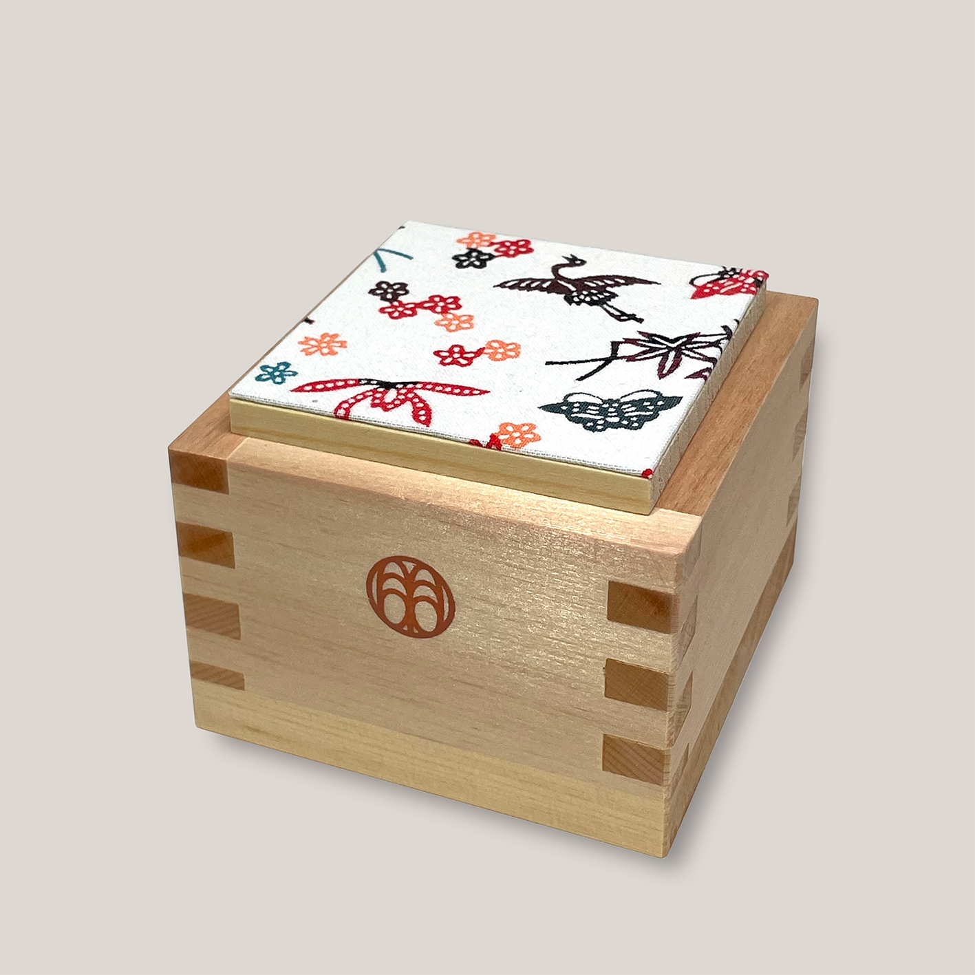 型染め ファブリックブロック / 蝶に扇面草花