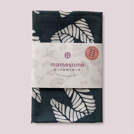 一色染め 手ぬぐい / 枇杷の葉 ネイビーグレー