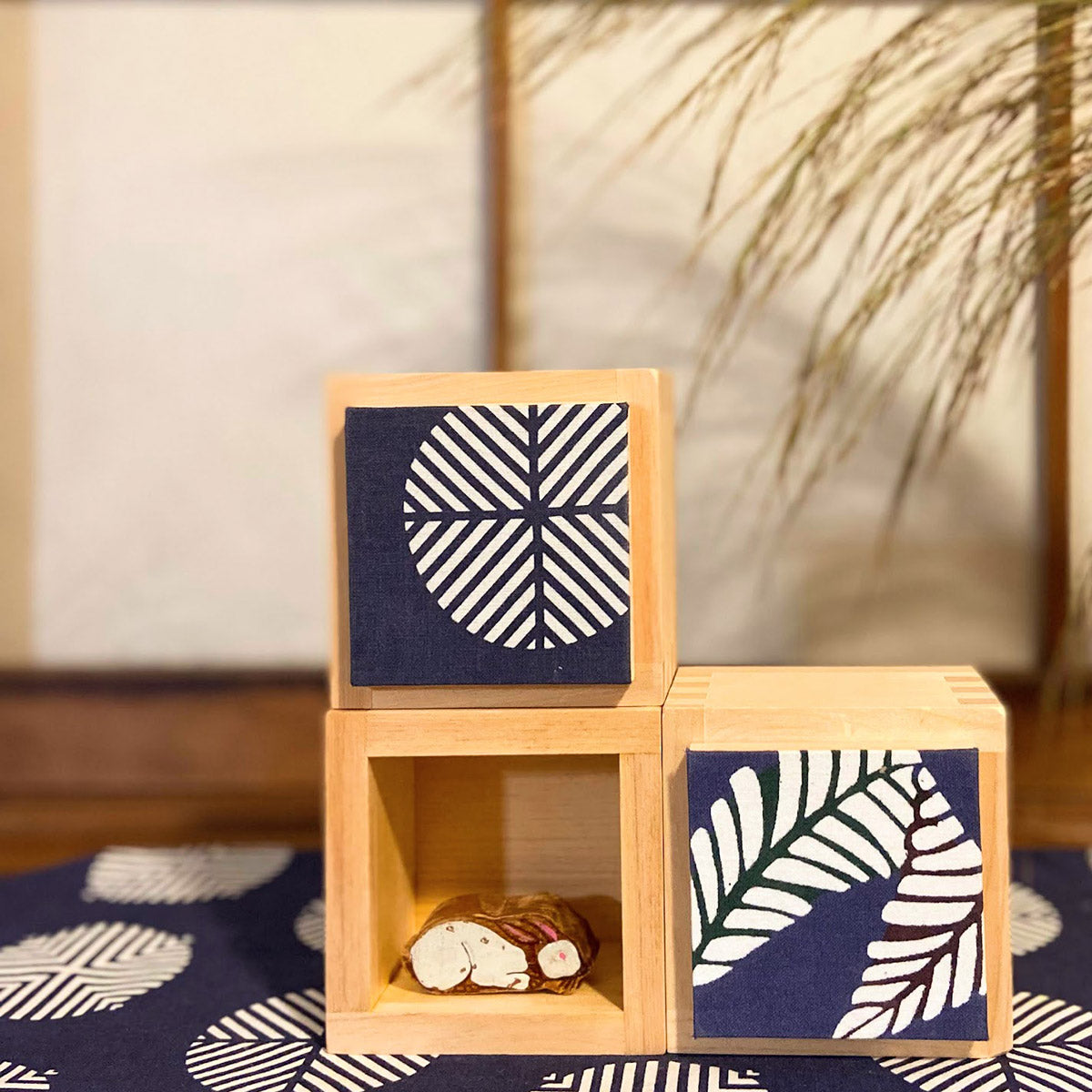 型染め ファブリックブロック / 松葉丸