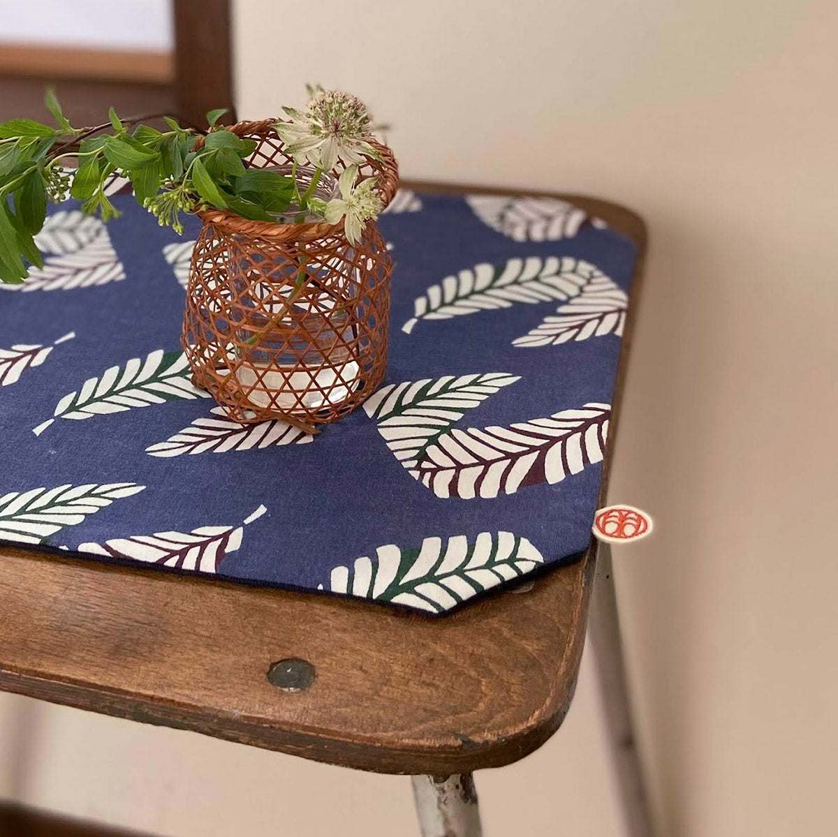 型染め マルチクロス L / 流水に小菊