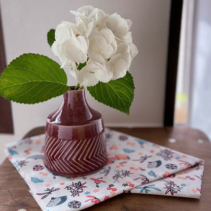 Tenugui / Butterflies and fan flowers